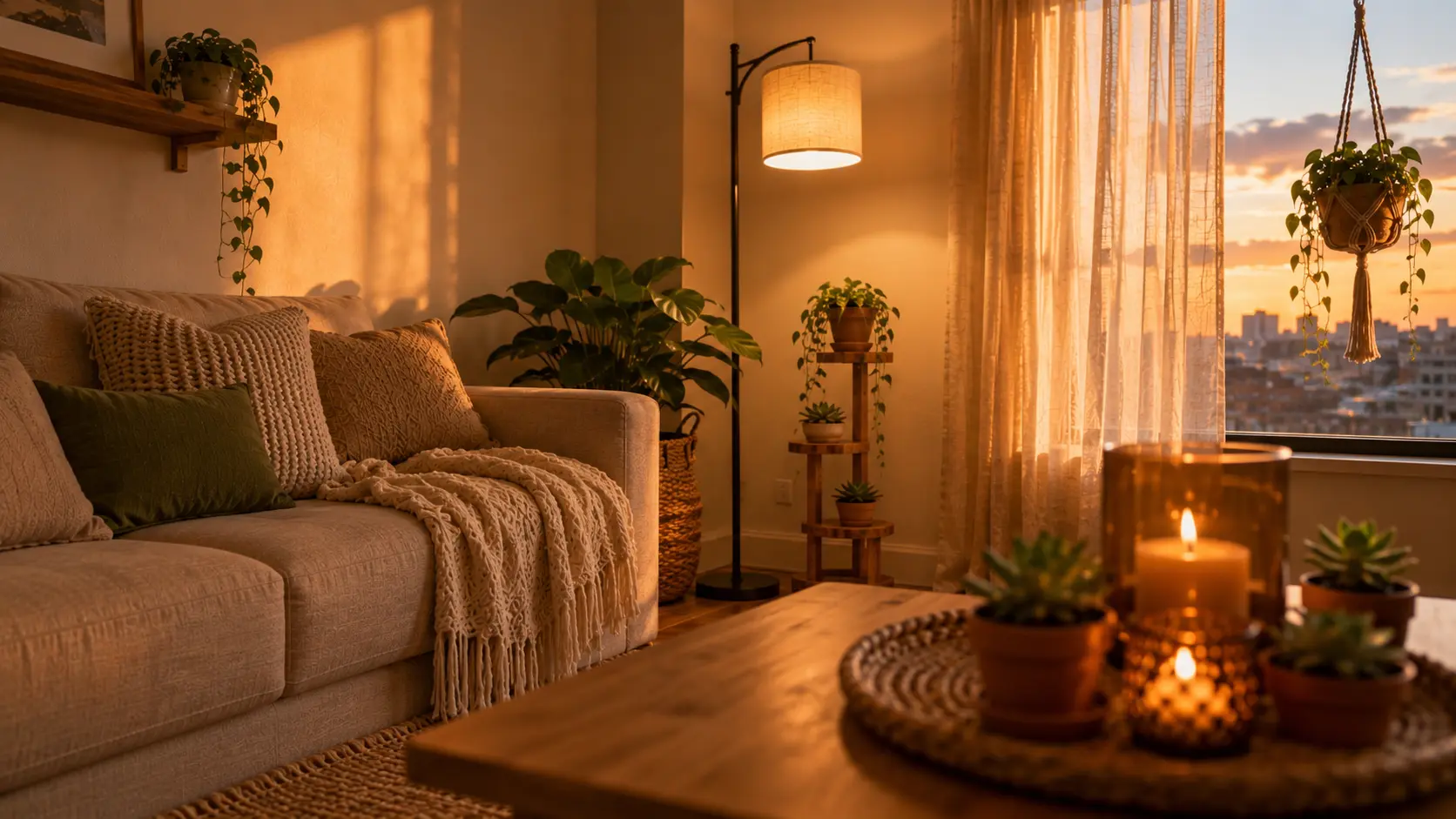 Cozy Apartment Living Room with Plants That Looks Straight Off Pinterest